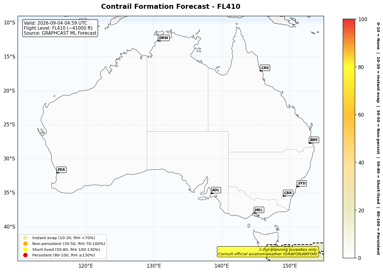 Contrail forecast for FL410 at 2026-09-04 04:59 UTC